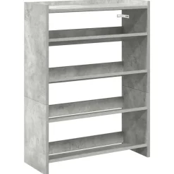 vidaXL Zapatero madera contrachapada gris hormigón 60x25x81 cm Gris hormig&oacute;n Sale