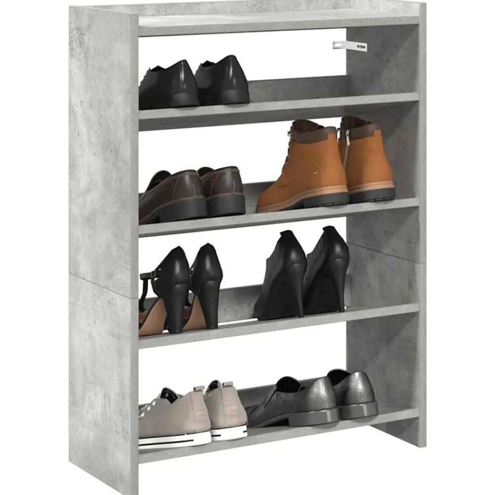 vidaXL Zapatero madera contrachapada gris hormigón 60x25x81 cm Gris hormigón Sale