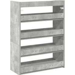vidaXL Zapatero madera contrachapada gris hormigón 60x25x81 cm Gris hormigón Sale