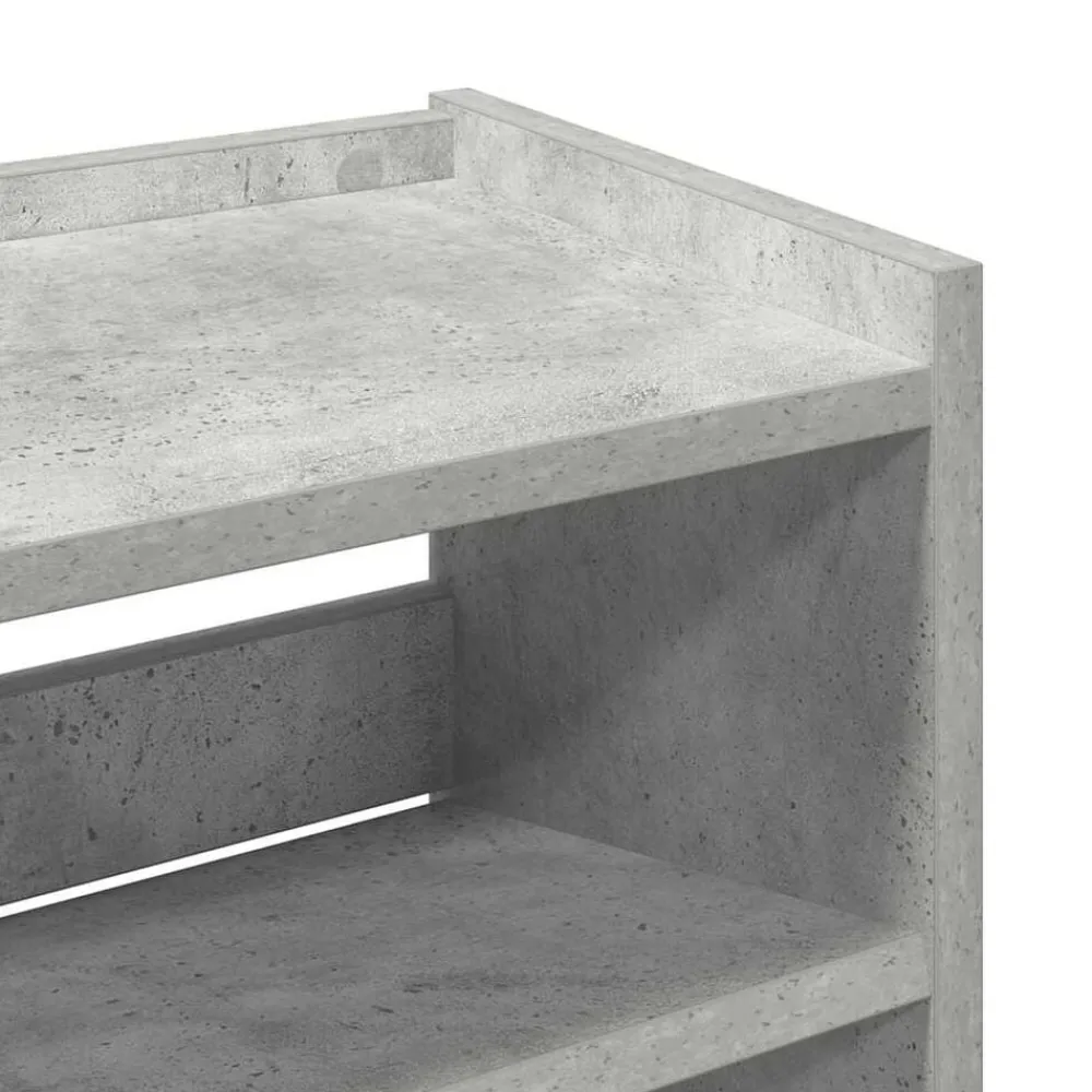 vidaXL Zapatero madera contrachapada gris hormigón 60x25x81 cm Gris hormigón Sale