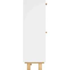 vidaXL Zapatero madera contrachapada ratán natural 52x25x80 cm Blanco New