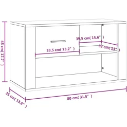 vidaXL Productos Del Hogar-Zapatero madera contrachapada blanco brillo 80x35x45 cm
