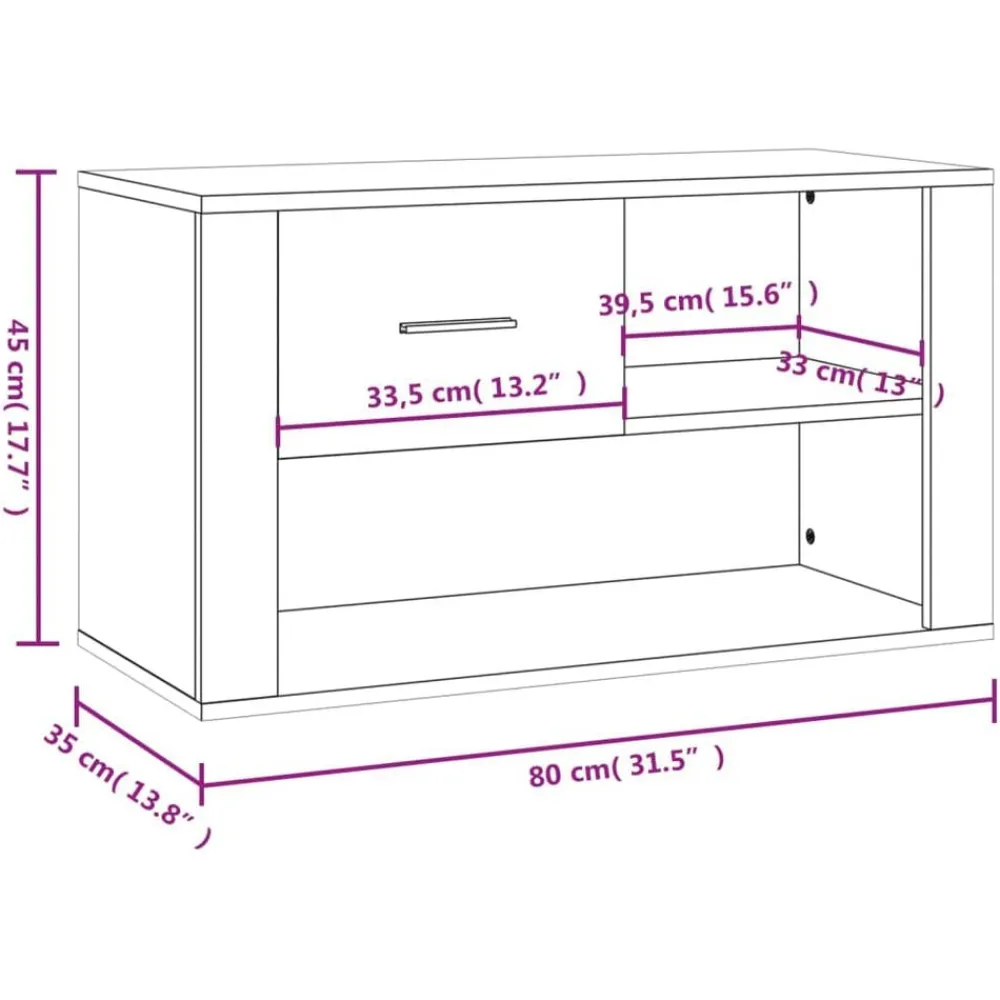 vidaXL Productos Del Hogar-Zapatero madera contrachapada blanco brillo 80x35x45 cm