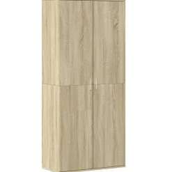 vidaXL Productos Del Hogar-Zapatero madera contrachapada color roble 80x39x178 cm