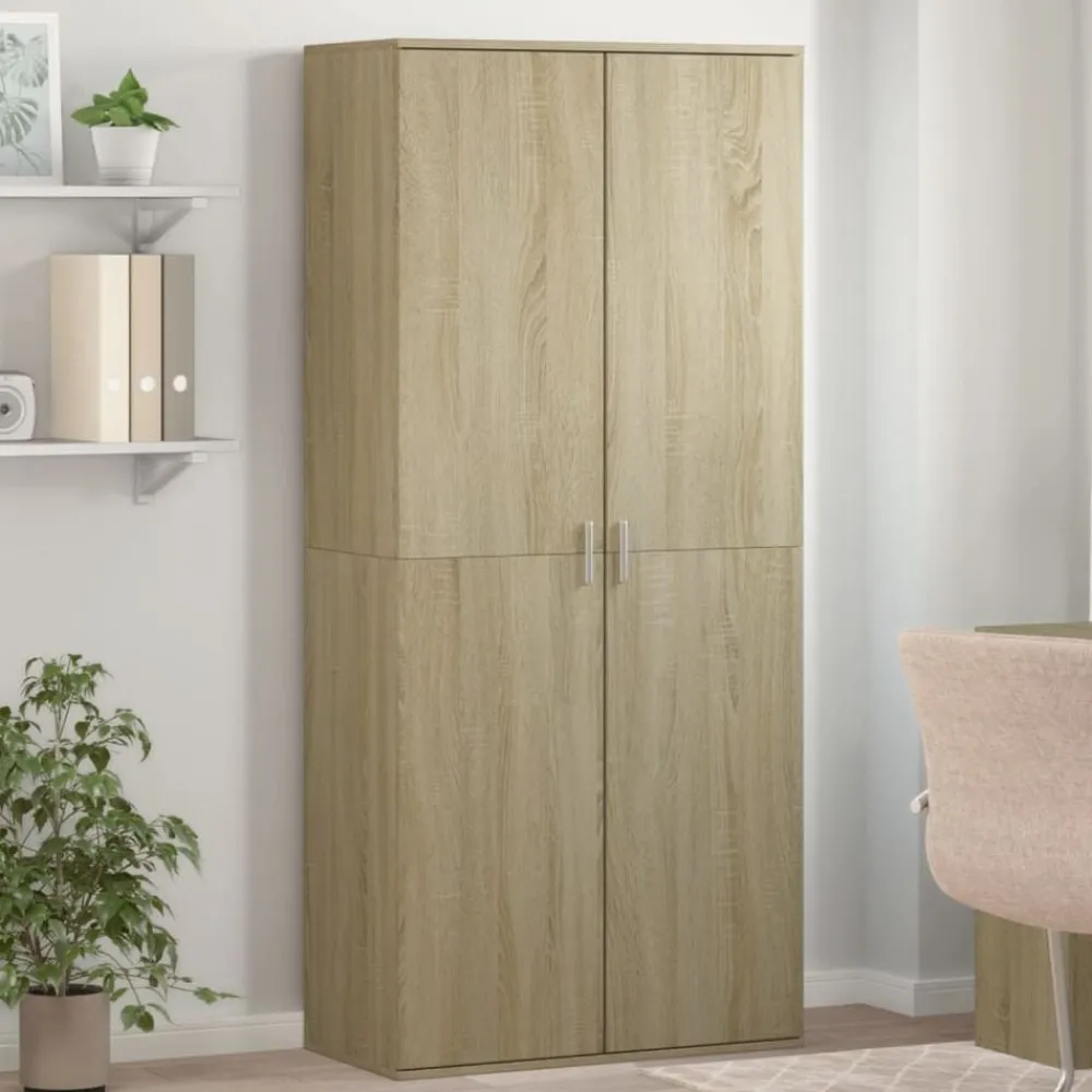 vidaXL Productos Del Hogar-Zapatero madera contrachapada color roble 80x39x178 cm