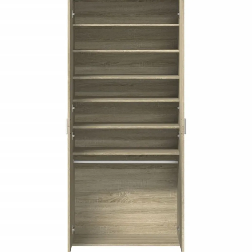 vidaXL Productos Del Hogar-Zapatero madera contrachapada color roble 80x39x178 cm