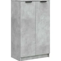 vidaXL Productos Del Hogar-Zapatero madera contrachapada gris hormigón 59x35x100,5 cm