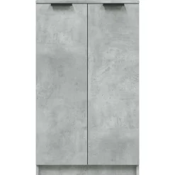 vidaXL Productos Del Hogar-Zapatero madera contrachapada gris hormigón 59x35x100,5 cm