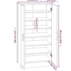 vidaXL Productos Del Hogar-Zapatero madera contrachapada 55x35x108 cm