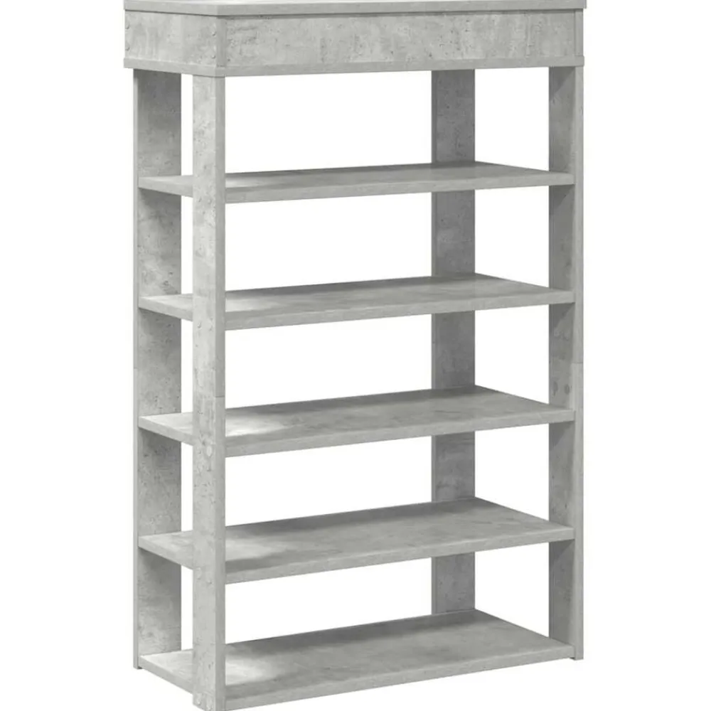 vidaXL Productos Del Hogar-Zapatero madera contrachapada gris hormigón 60x30x98 cm