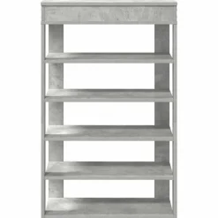 vidaXL Productos Del Hogar-Zapatero madera contrachapada gris hormigón 60x30x98 cm