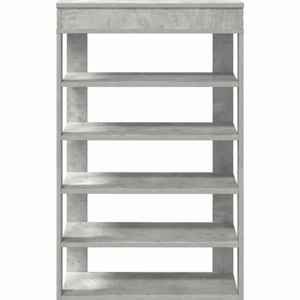 vidaXL Productos Del Hogar-Zapatero madera contrachapada gris hormigón 60x30x98 cm