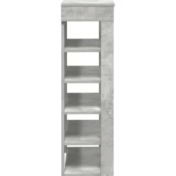 vidaXL Productos Del Hogar-Zapatero madera contrachapada gris hormigón 60x30x98 cm