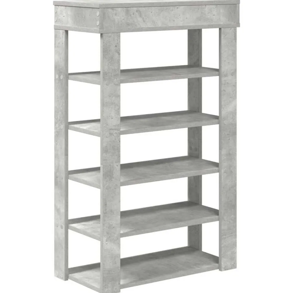 vidaXL Productos Del Hogar-Zapatero madera contrachapada gris hormigón 60x30x98 cm