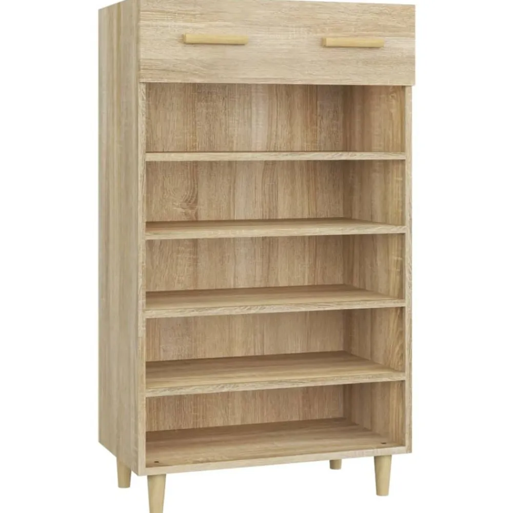 vidaXL Productos Del Hogar-Zapatero madera contrachapada color roble 60x35x105 cm