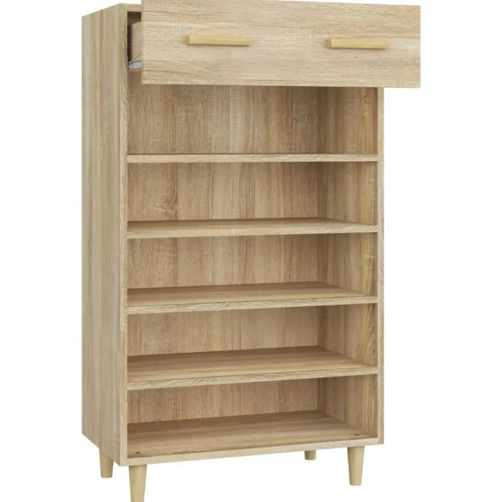 vidaXL Productos Del Hogar-Zapatero madera contrachapada color roble 60x35x105 cm