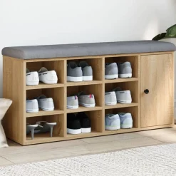 vidaXL Bancos-Zapatero madera de ingeniería 102x32x50 cm