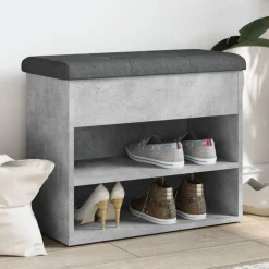 vidaXL Zapatero madera de ingeniería gris hormigón 62x32x50 cm Gris hormig&oacute;n Outlet