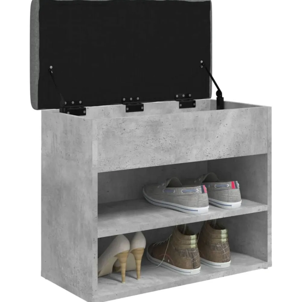 vidaXL Zapatero madera de ingeniería gris hormigón 62x32x50 cm Gris hormigón Outlet