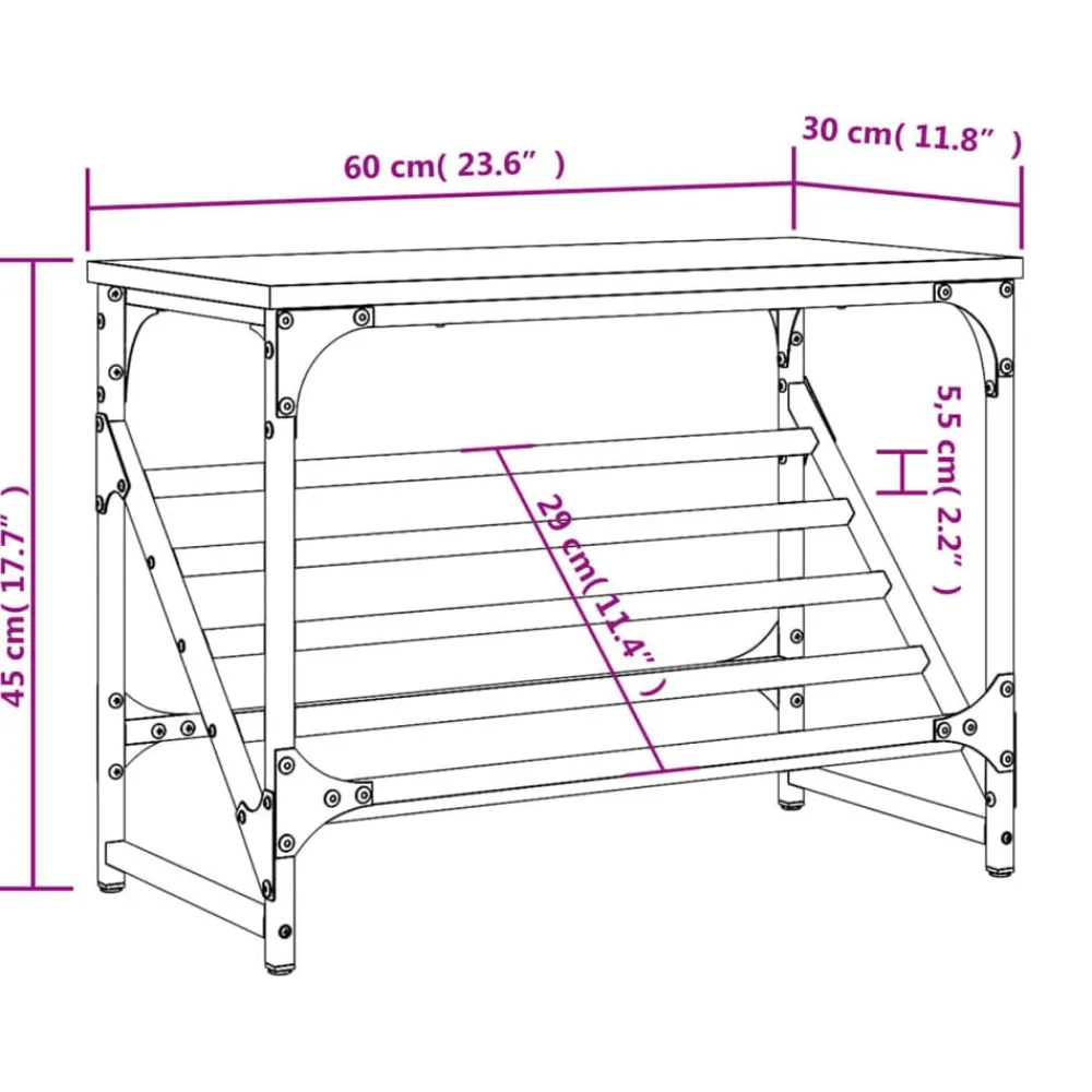 vidaXL Productos Del Hogar-Zapatero madera de ingeniería 60x30x45 cm