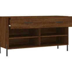 vidaXL Productos Del Hogar-Zapatero madera de ingeniería marrón roble 102x35x55 cm