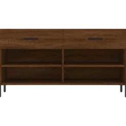 vidaXL Productos Del Hogar-Zapatero madera de ingeniería marrón roble 102x35x55 cm