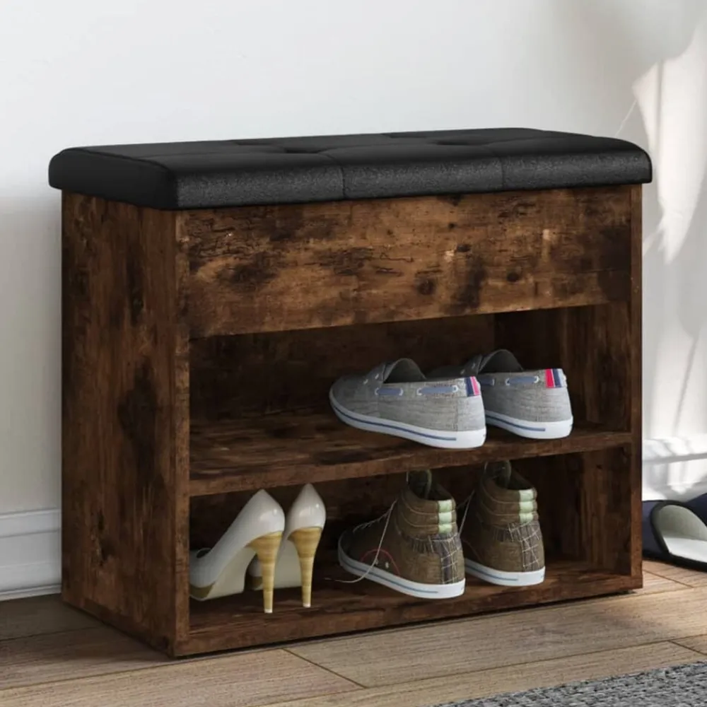 vidaXL Bancos-Zapatero madera de ingeniería 62x32x50 cm