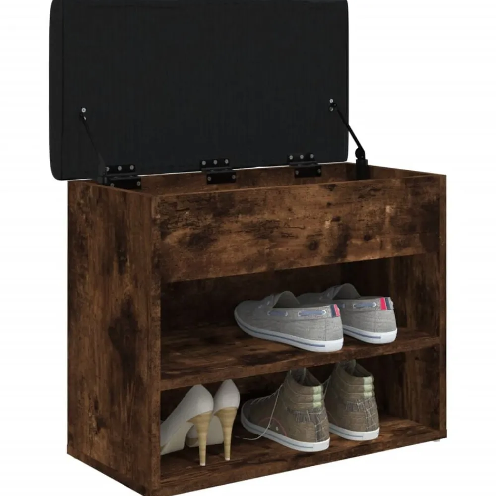 vidaXL Bancos-Zapatero madera de ingeniería 62x32x50 cm