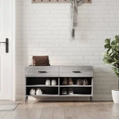 vidaXL Zapatero madera de ingeniería 102x35x55 cm Gris sonoma