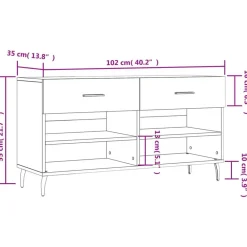 vidaXL Zapatero madera de ingeniería 102x35x55 cm Gris sonoma