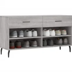 vidaXL Zapatero madera de ingeniería 102x35x55 cm Gris sonoma
