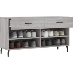 vidaXL Zapatero madera de ingeniería 102x35x55 cm Gris sonoma