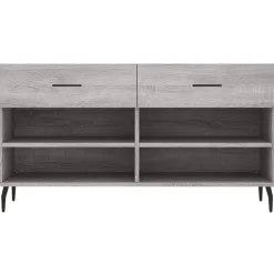 vidaXL Zapatero madera de ingeniería 102x35x55 cm Gris sonoma
