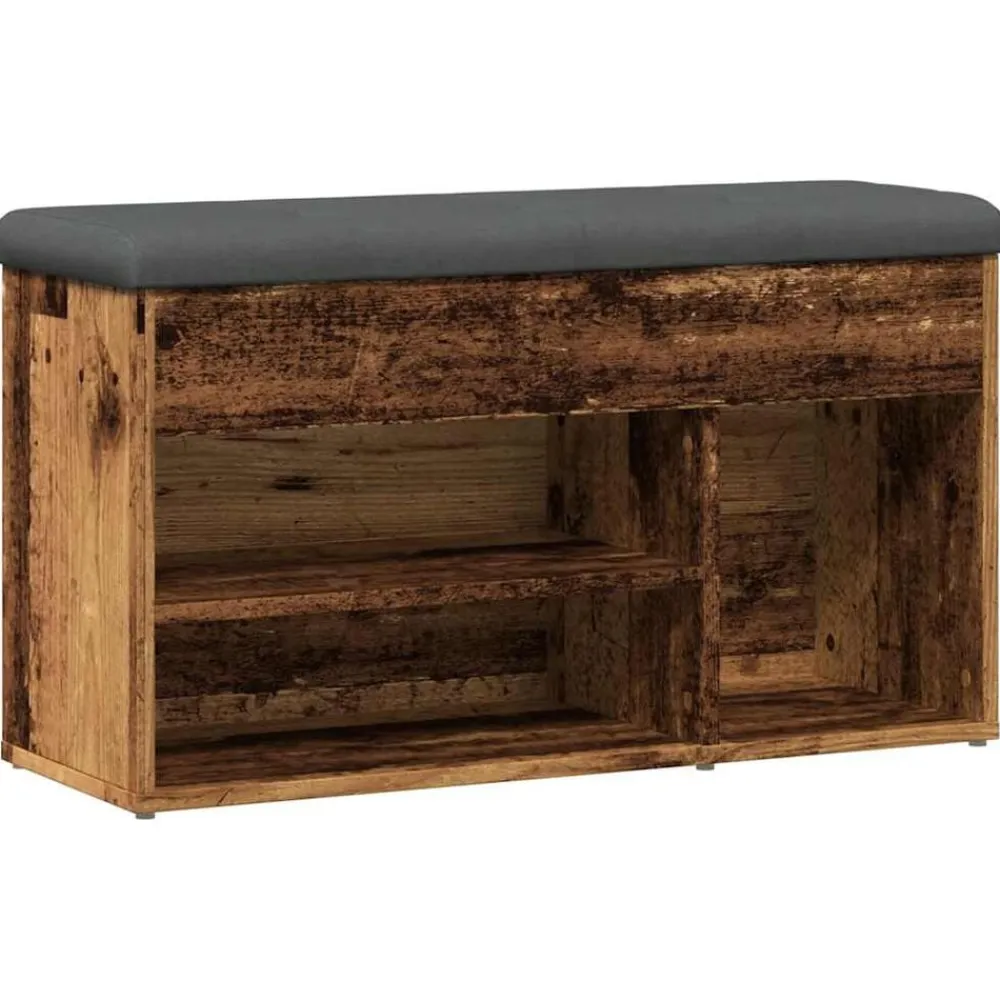 vidaXL Zapatero madera de ingeniería madera vieja 82x32x45,5 cm Madera antigua Online