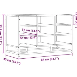 vidaXL Bancos-Zapatero madera de ingeniería y metal 84x40x53,5 cm