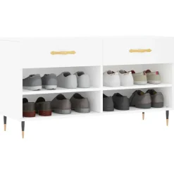 vidaXL Zapatero madera de ingeniería 102x35x55 cm Blanco Online