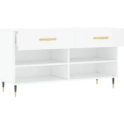 vidaXL Zapatero madera de ingeniería 102x35x55 cm Blanco Online