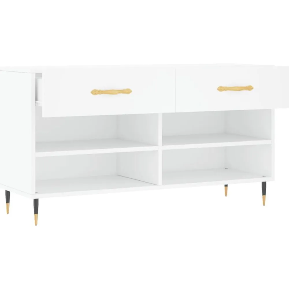 vidaXL Zapatero madera de ingeniería 102x35x55 cm Blanco Online