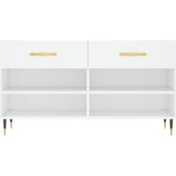 vidaXL Zapatero madera de ingeniería 102x35x55 cm Blanco Online
