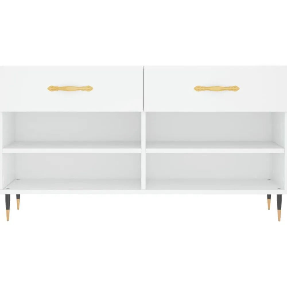 vidaXL Zapatero madera de ingeniería 102x35x55 cm Blanco Online