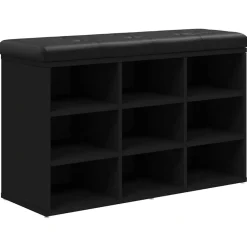 vidaXL Zapatero madera de ingeniería 82x32x50 cm Negro Sale