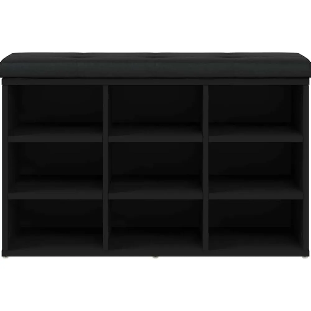 vidaXL Zapatero madera de ingeniería 82x32x50 cm Negro Sale