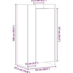 vidaXL Zapatero madera de ingeniería 52x37,5x100 cm Blanco Outlet
