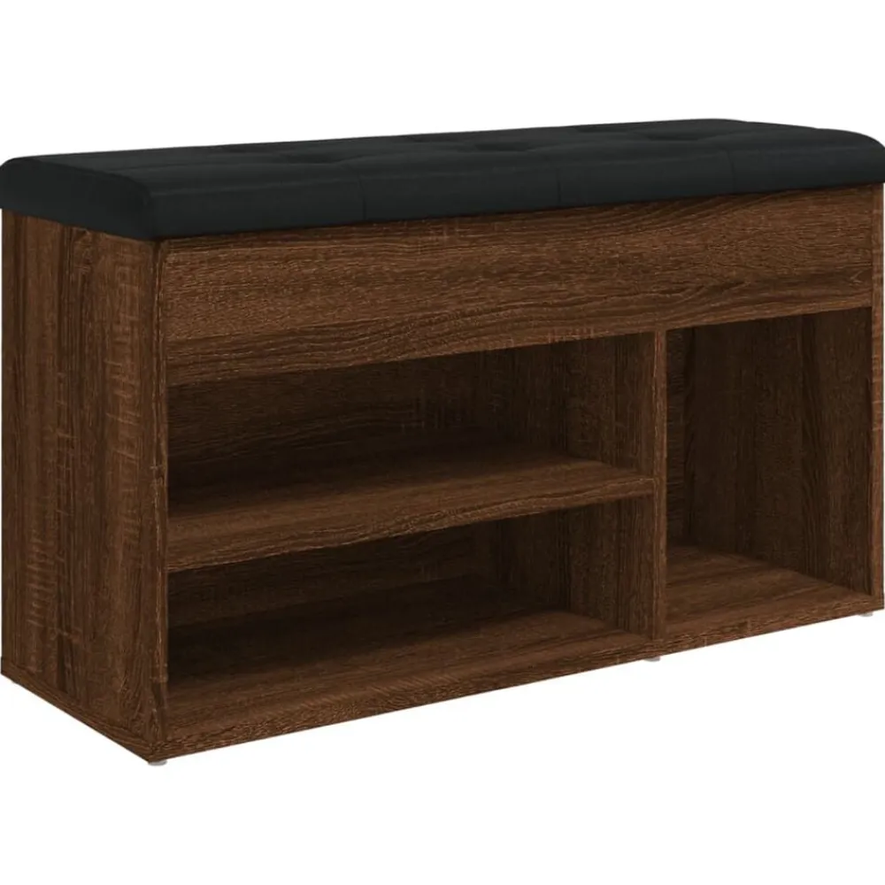 vidaXL Zapatero madera de ingeniería marrón roble 82x32x45,5 cm Marrón roble Hot