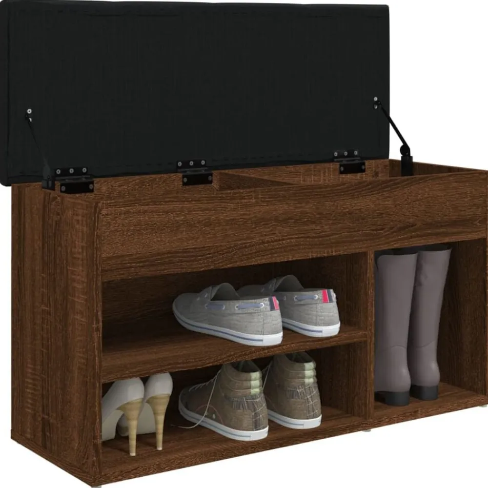 vidaXL Zapatero madera de ingeniería marrón roble 82x32x45,5 cm Marrón roble Hot