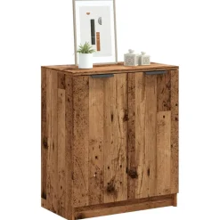 vidaXL Productos Del Hogar-Zapatero madera de ingeniería envejecida 59x35x70 cm