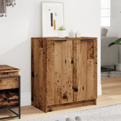 vidaXL Productos Del Hogar-Zapatero madera de ingeniería envejecida 59x35x70 cm