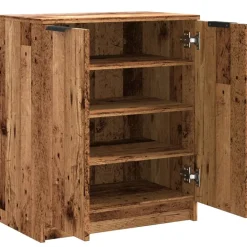 vidaXL Productos Del Hogar-Zapatero madera de ingeniería envejecida 59x35x70 cm