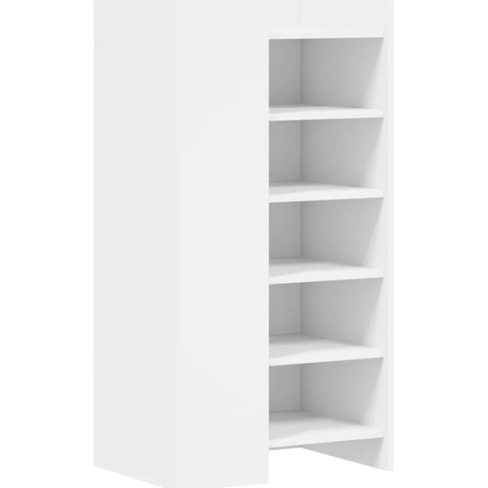 vidaXL Zapatero madera de ingeniería 52x37,5x100 cm Blanco Clearance