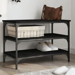 vidaXL Bancos-Zapatero madera de ingeniería 70x38,5x49 cm